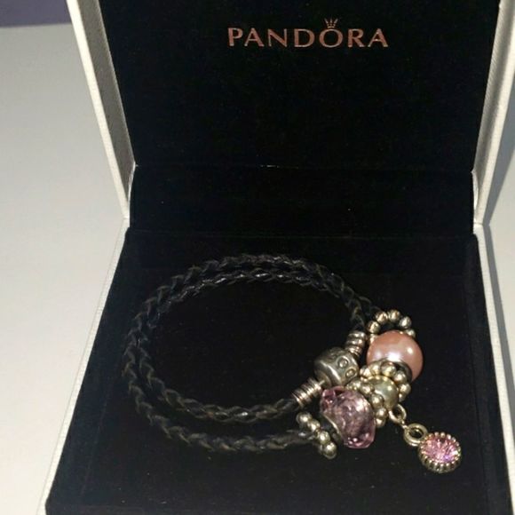 PANDORA BRACELET WITH CHARMS & SPACERS - Picture 1 of 8